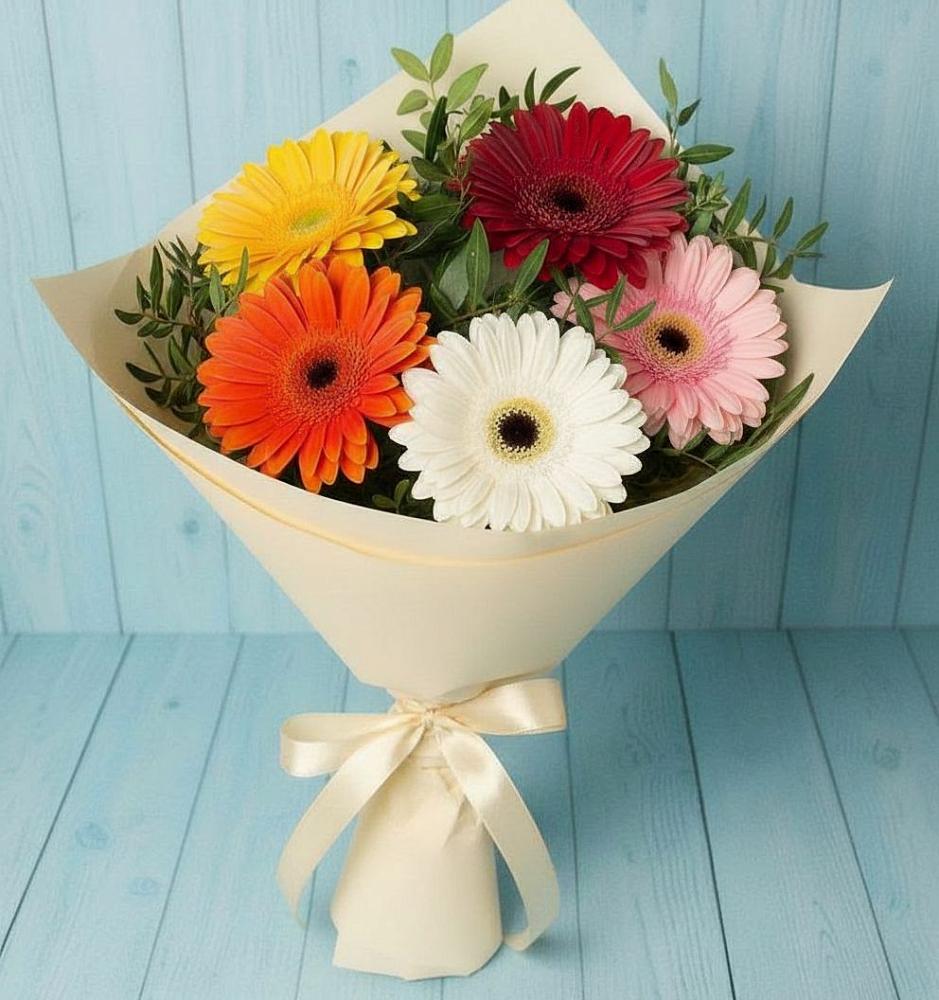 Букет цветов из: Герберы в Нижнекабанской