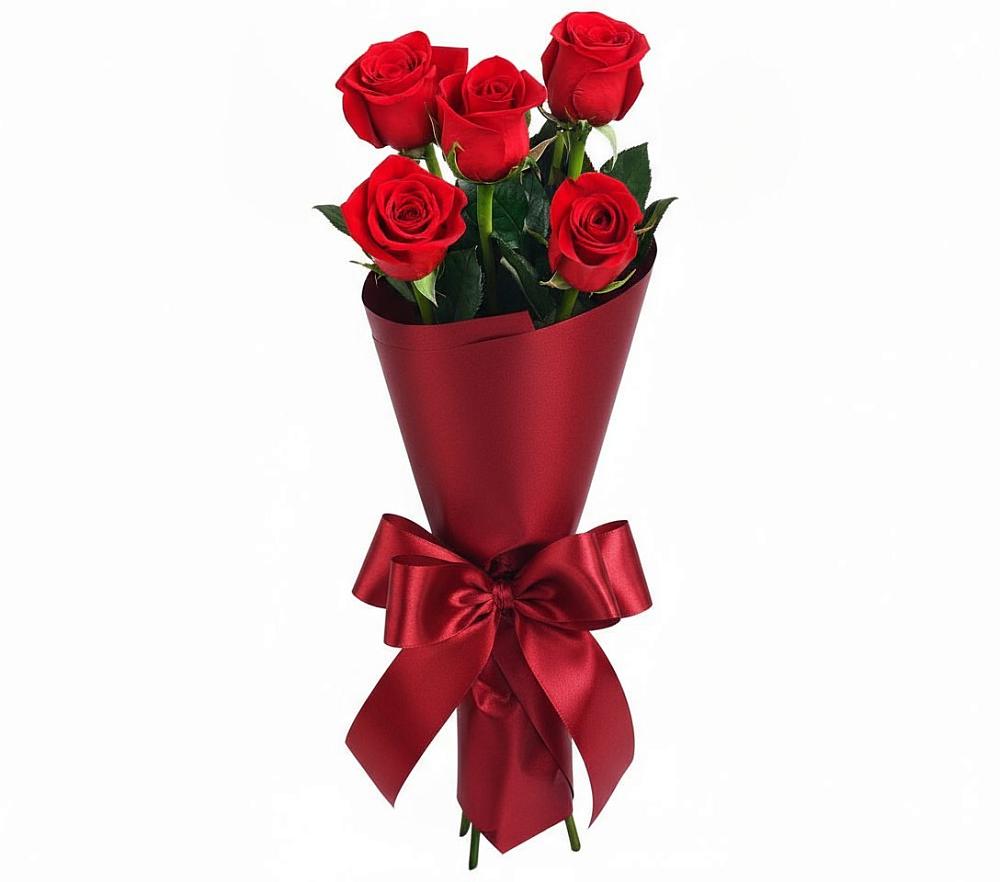 Букет 5 Красных роз Эдлесс Лав в Нижнекабанской