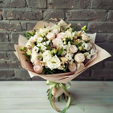 Букет цветов из:  Альстромерии, Розы и Хризантемы в Нижнекабанской