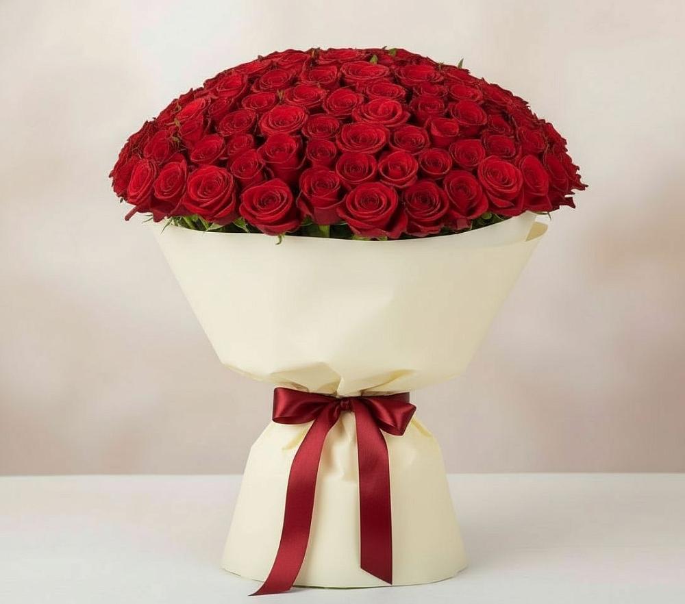 Букет 101 Красная роза Милано в Нижнекабанской