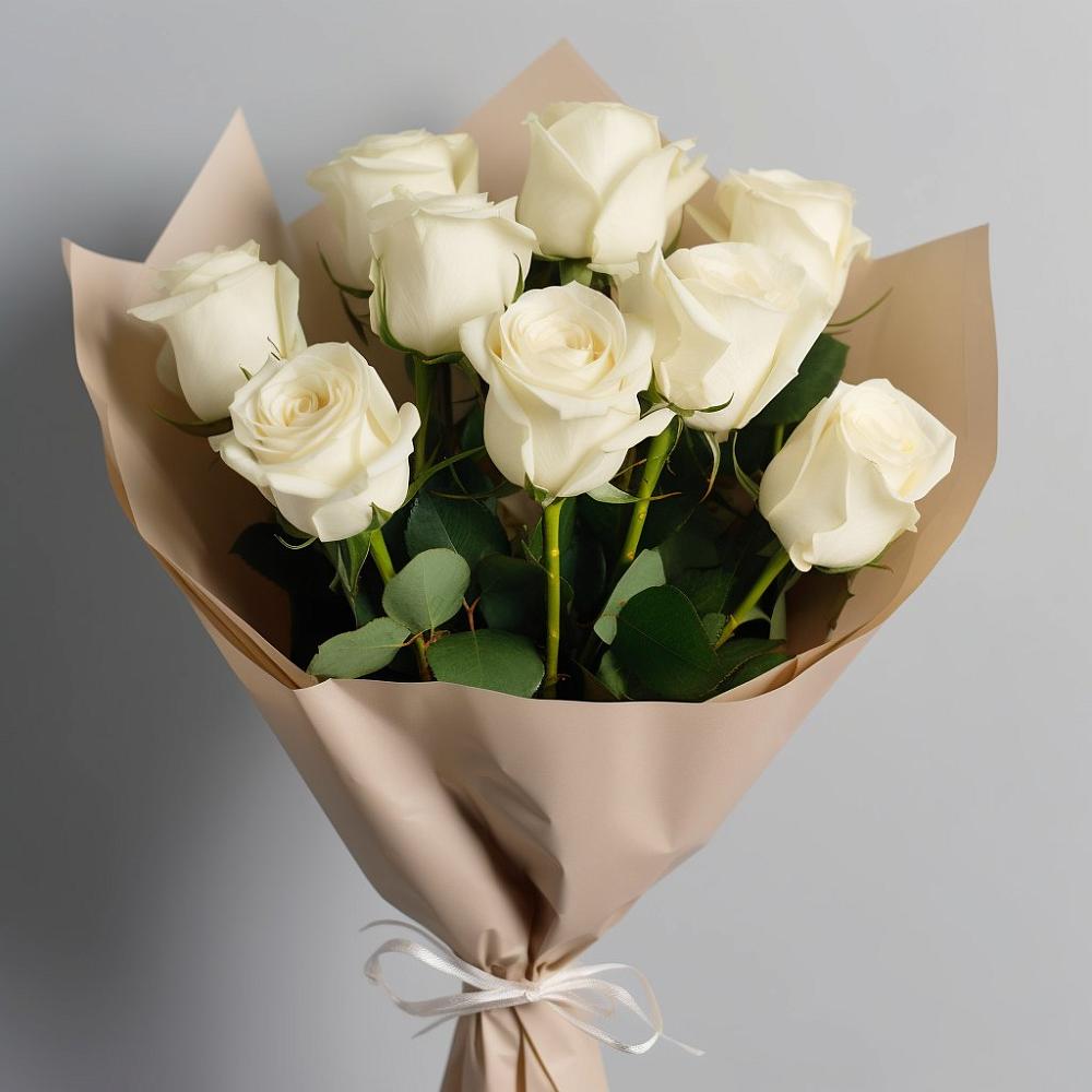 Букет 9 Белых роз Эдлесс Лав в Нижнекабанской