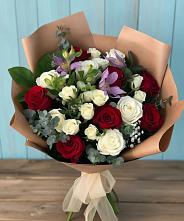 Букет цветов из:  Розы и Альстромерии #REPLACE_PRED# Нижнекабанской