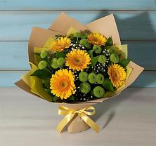 Букет цветов из:  Герберы и Хризантемы в Нижнекабанской