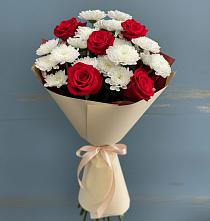 Букет цветов из:  Розы и Хризантемы в Нижнекабанской