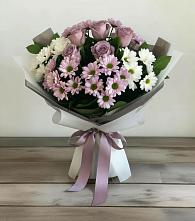 Букет цветов из:  Хризантемы и Розы в Нижнекабанской