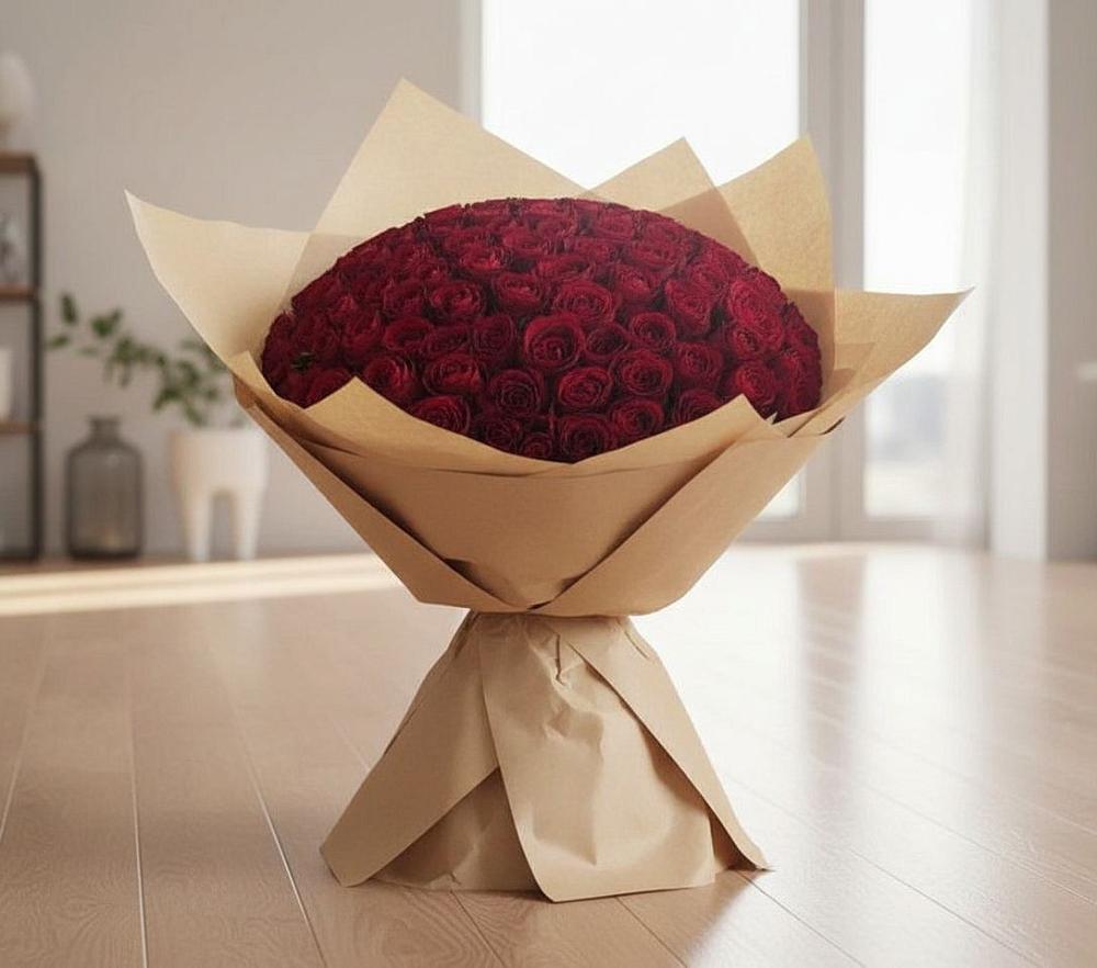 Букет 101 Красная роза в Нижнекабанской