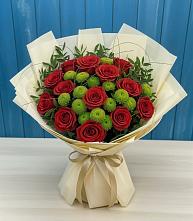 Букет цветов из:  Розы и Хризантемы в Нижнекабанской