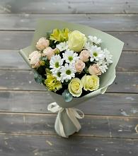 Букет цветов из:  Альстромерии, Розы и Хризантемы в Нижнекабанской