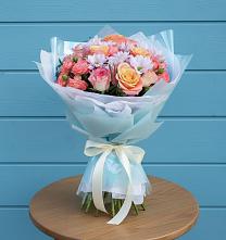 Букет цветов из:  Хризантемы и Розы в Нижнекабанской